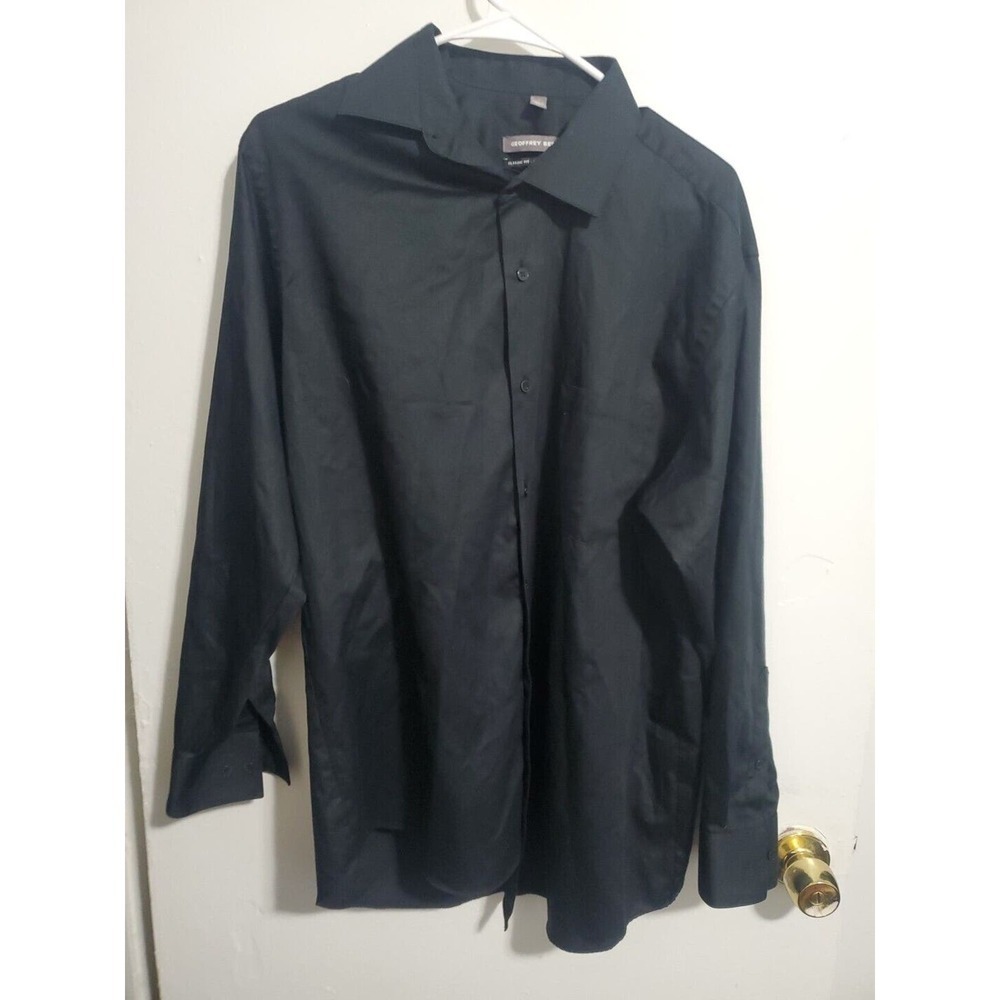 Geoffrey Beene 16 32/33 Black Wrinkle Free Long Sleeve Dress Shirt